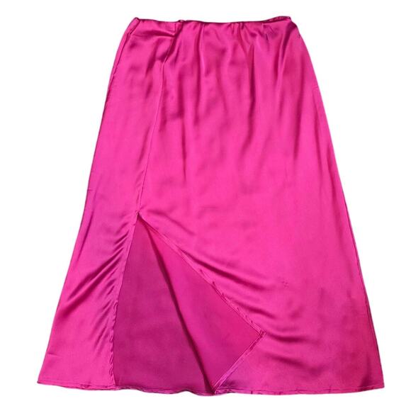 Pre-loved Nasty Gal Women's Hot Pink Satin Skirt Sz. 6 - Picture 4 of 6
